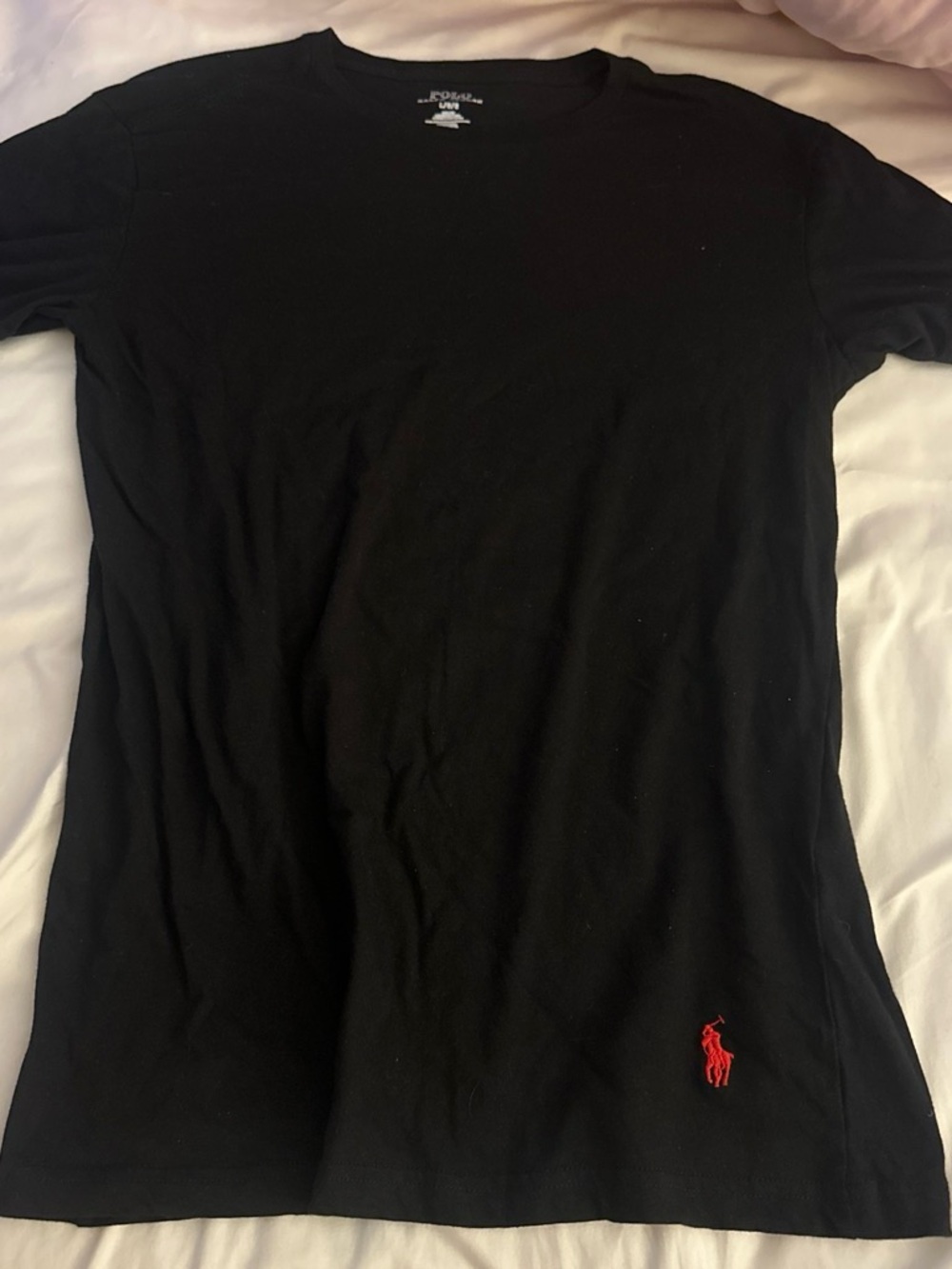 Polo by Ralph Lauren Women’s Black Crewneck T-Shirt with Red Pony Logo